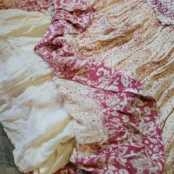 Myra Bag Pink Longsleeve Embroidered Smocked Dress Size Small - Picture 6 of 7